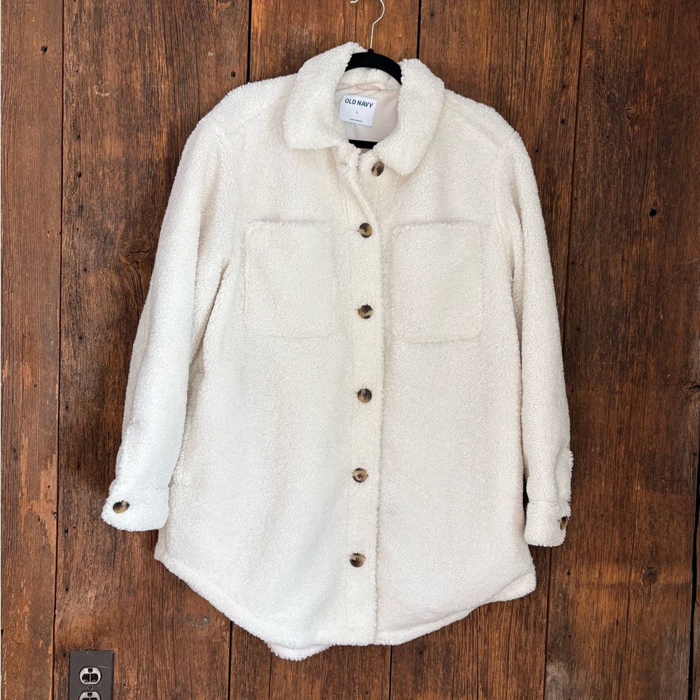 Old Navy Women's Cream Teddy Jacket